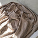 Clara Stripe Linen Blend Massive Throw  150cm x 230cm - Light Cream | Mocha