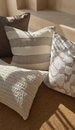 Estella Linen Blend Cushion 40x60cm Lumbar - Natural Beige | Cool Grey