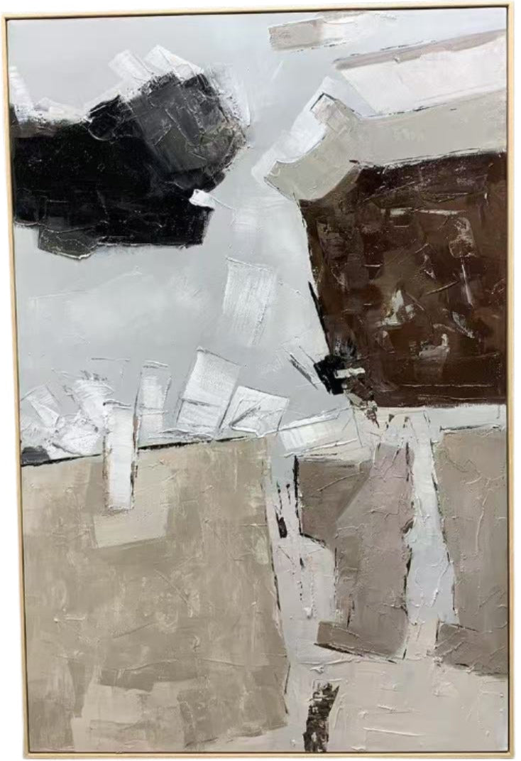 H099 Oak Framed Full Hand Painted Artwork 120 cm x 80 cm