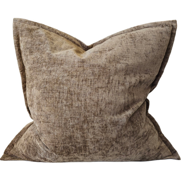 Palmer Velvet Cushion 55cm Square - Cedar Brown