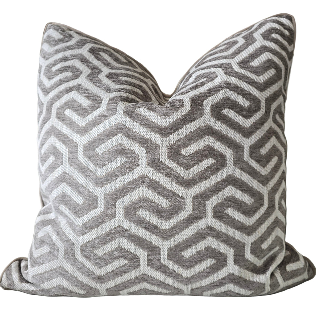 Nouveau Cushion 55cm Square -  Geometric Grey | Off White