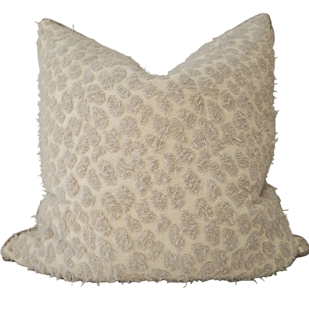 The Fern Tufted Spot Cushion 55cm Square - Cream | Warm Beige