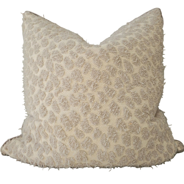 The Fern Tufted Spot Cushion 55cm Square - Cream | Warm Beige