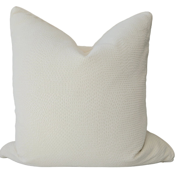 Ada Cushion 55cm square - Dotted Cream White