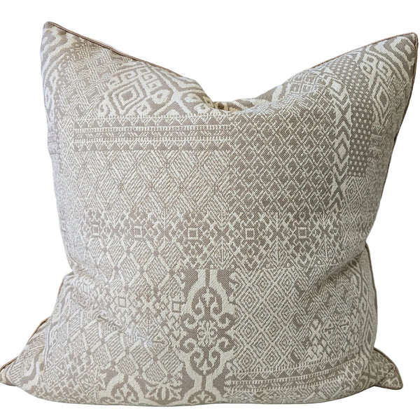 Aria Cushion 55cm Square - Geometric Soft Beige and Ivory