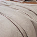 Irish Linen Cotton Bedcover Massive Throw 230x200cm - Brown Striped