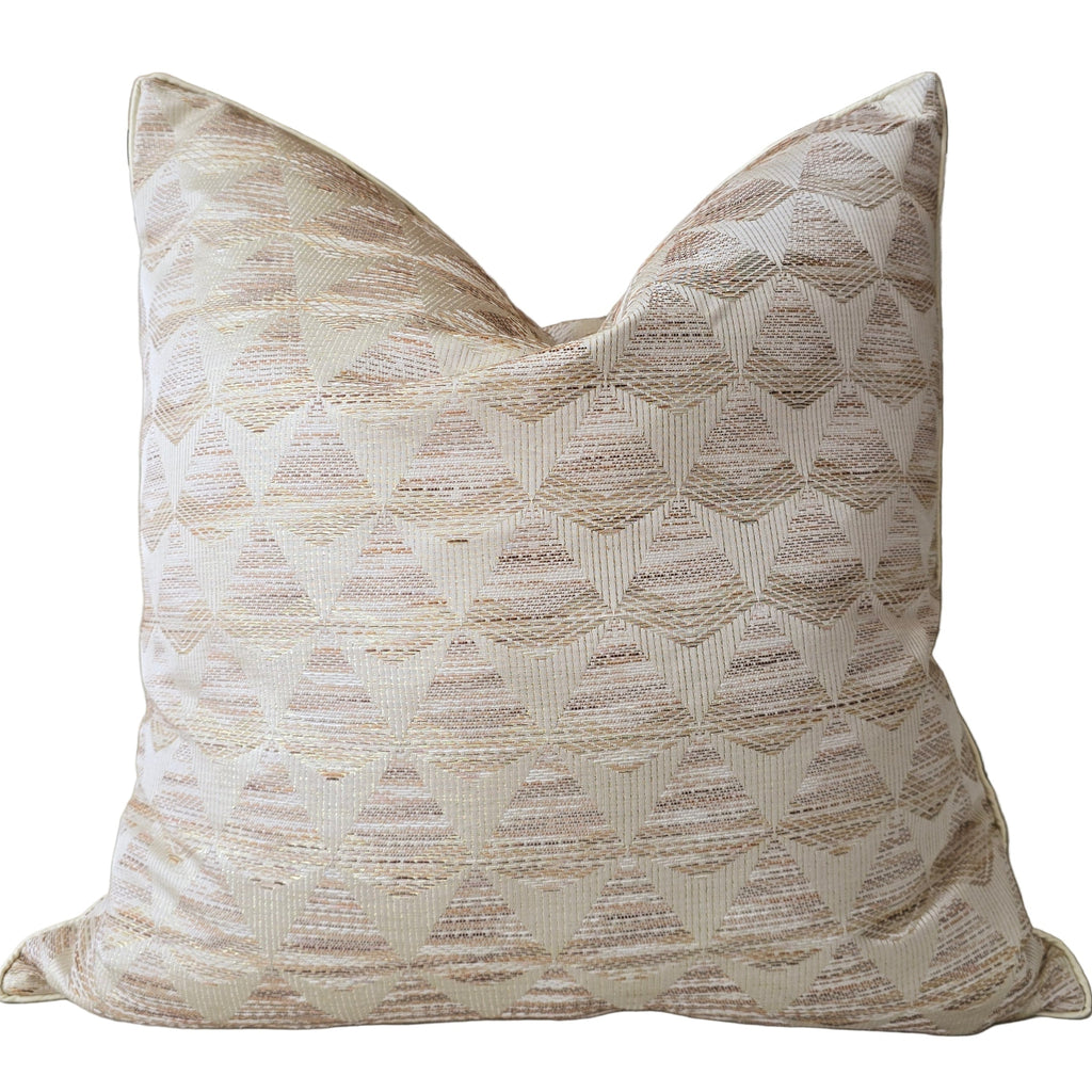 Metallic Cushion 55cm Square - Triangle Golden