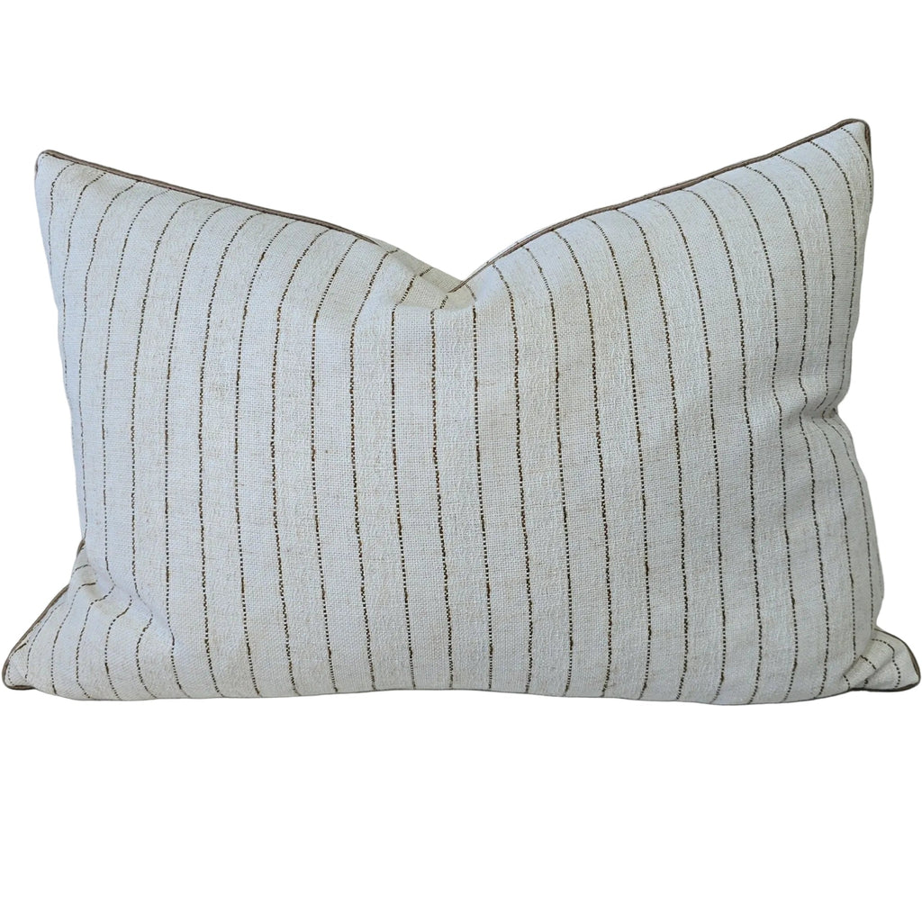 Callie Linen Blend Cushion 40x60cm Lumbar - Camel Stripe