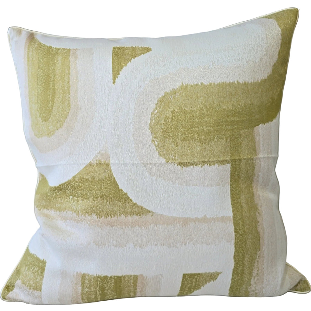 Stella Cushion 55cm Square - Green | Soft Blush Pink | Cream