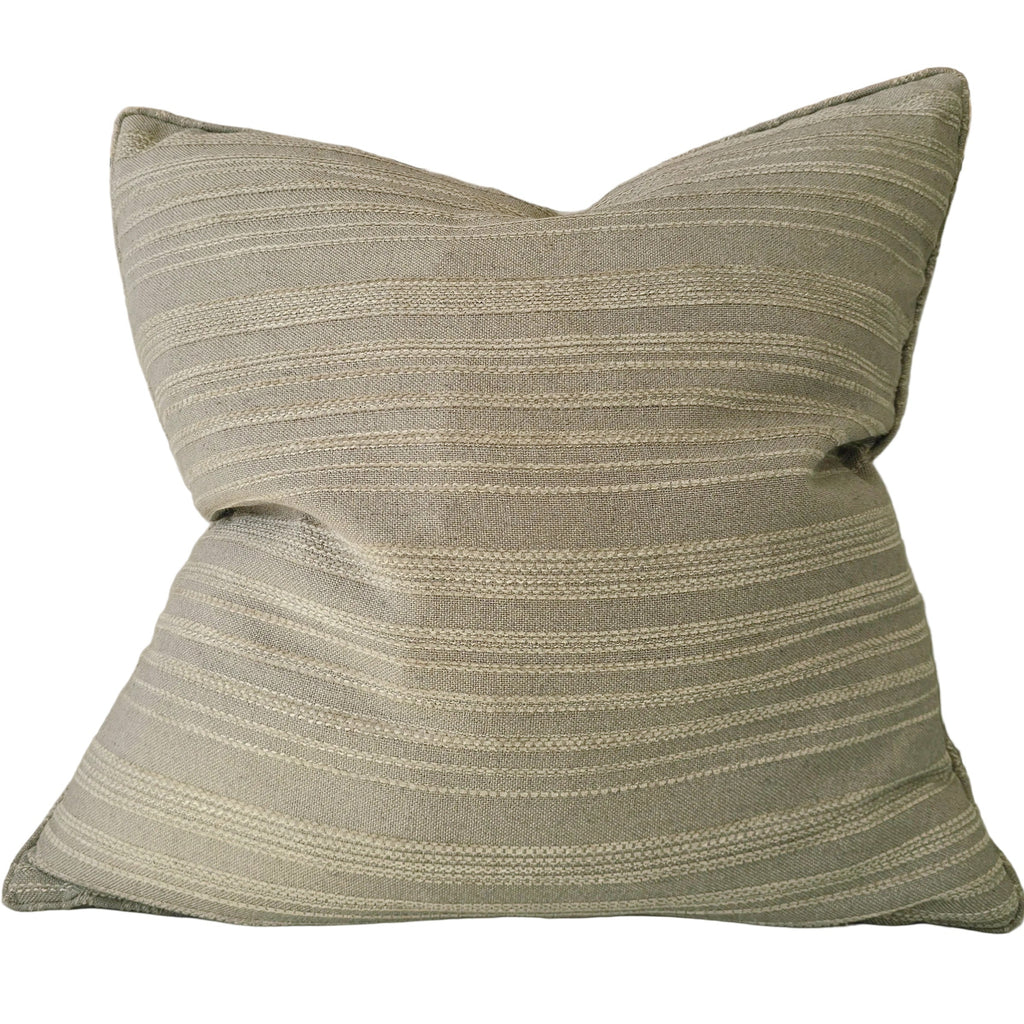 Greta Cushion 55cm Square - Stripe | Sage Green