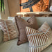 Tribal Artisan Block Printed Heavy Weight Pure French Linen Cushion 55cm Square - Mocha Mousse | Dark Brown Dotted