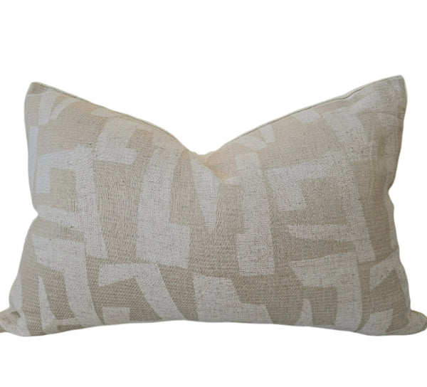 Sadie Cushion 40x60cm Lumbar - Green | Off White