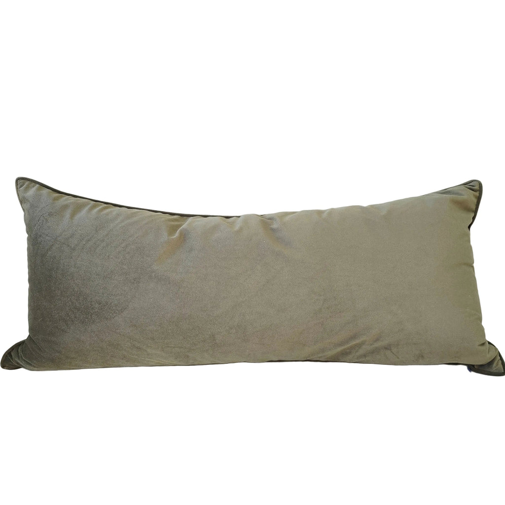The Boulevard Luxe Velvet Long Lumbar 40x90cm - Deep Moss Green