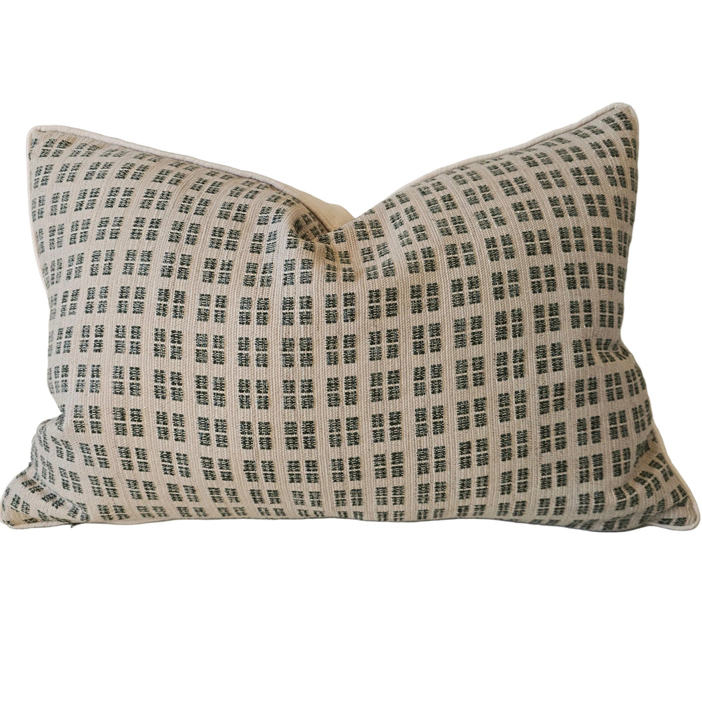Summer Solace Cushion 40x60cm Lumbar - Sage Green Dash | Natural