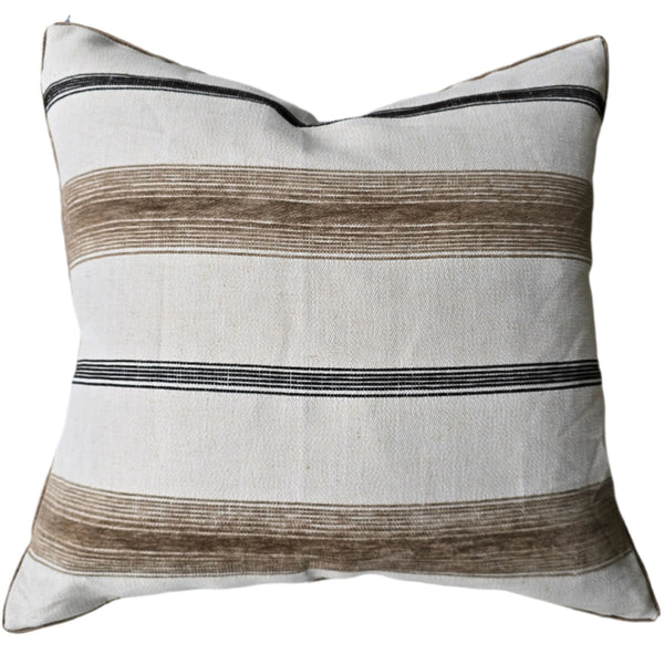Sadie Cushion 55cm Square - Brown Black Striped