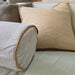 LAST ONE - Hailey Linen Chenille Cushion Bolster 60cm Length - Natural with Bosc Pear Piping