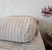 Lara Linen Cushion Long Bolster 120cm Length - Oatmeal Stripe