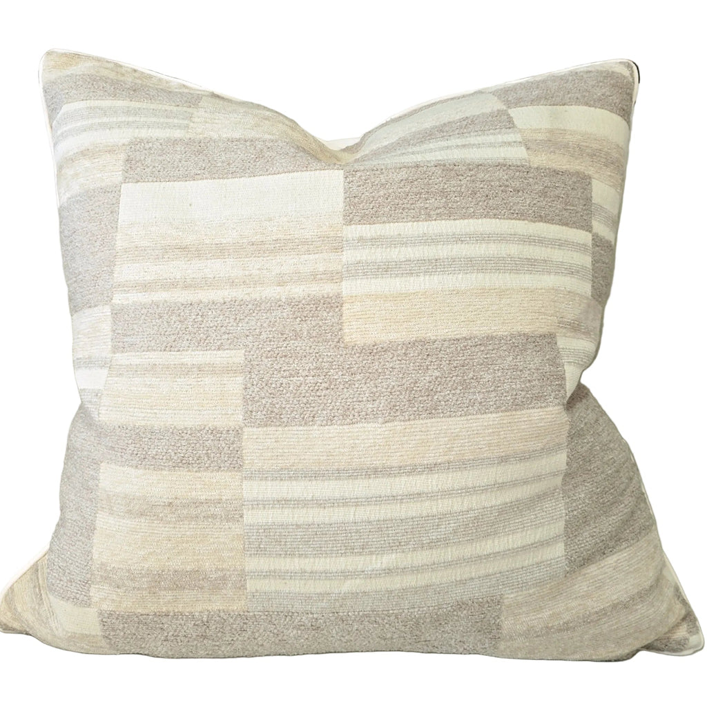 The Geo-Weave Colorblock Cushion 55cm Square - Oatmeal | Beige | Taupe