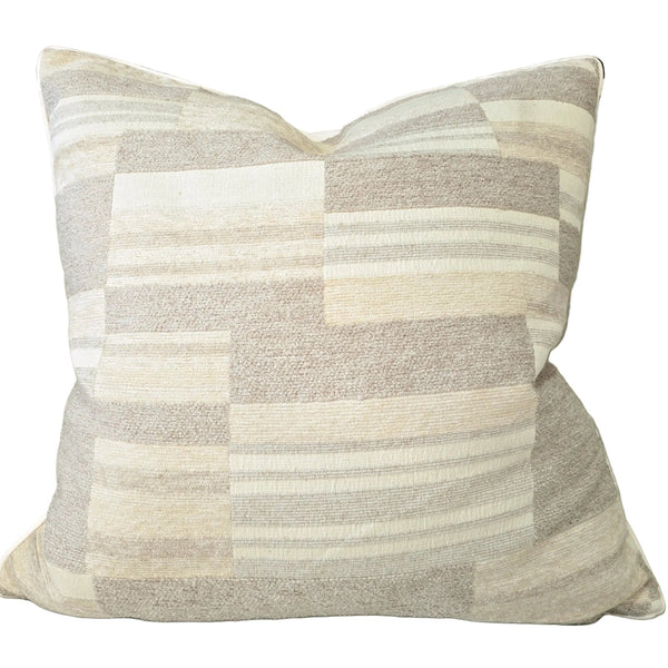 The Geo-Weave Colorblock Cushion 55cm Square - Oatmeal | Beige | Taupe