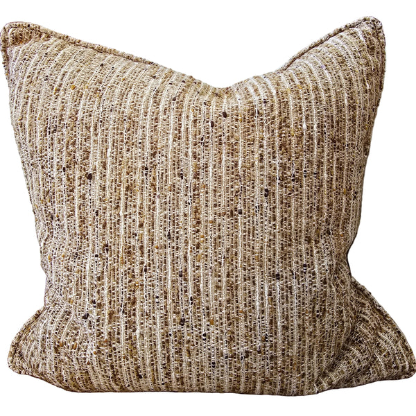 Dulce Cushion 55cm Square - Ochre Beige | Dark Brown