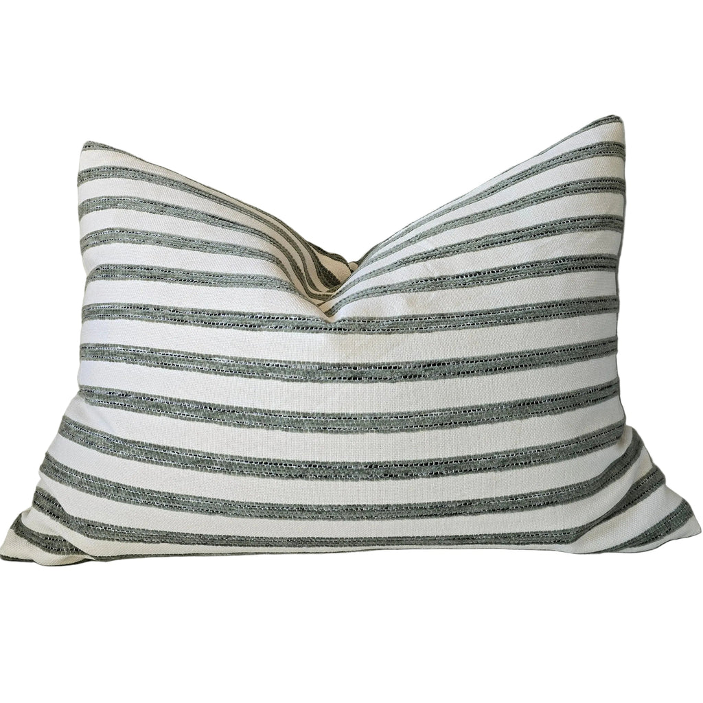 Atlas Cushion 40x60cm Lumbar - Beige | Sage Green Stripe