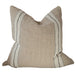 The Anchor Heavyweight Linen Cushion 55cm Square - Natural | Dark Charcoal Stripe