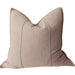 Eveleigh Stonewashed Linen Cotton Cushion 55cm Square - Dark Nude | Embroidery Double Striped