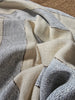 Estella Linen Blend Massive Throw Bedcover 150cm x 230cm - Natural Beige | Pastel Blue)