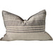 The Anchor Heavyweight Linen Cushion 40x60cm Lumbar - Natural | Charcoal Grey Stripe