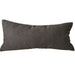 Hailey Linen Chenille Cushion 40x90cm Long Lumbar - Dark Brown with Natural Piping