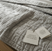 Lagoon Linen Cotton Quilted Bed Cover Massive Blanket Coverlet 230cm x 250cm - Grey Beige
