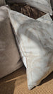Coastal Palm Jacquard Cushion  55cm Square - Ivory Base with Beige Pattern