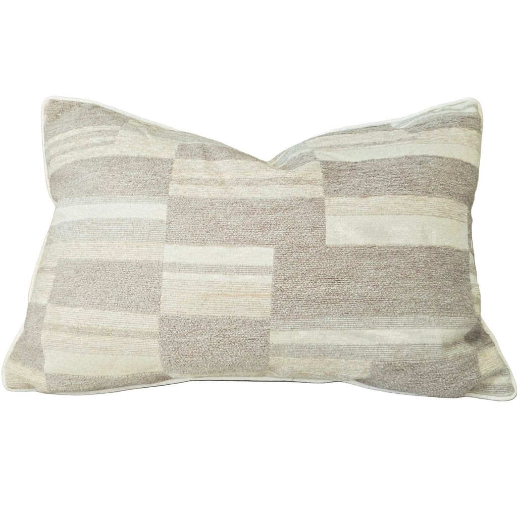 The Geo-Weave Colorblock Cushion 40x60cm Lumbar - Oatmeal | Beige | Taupe