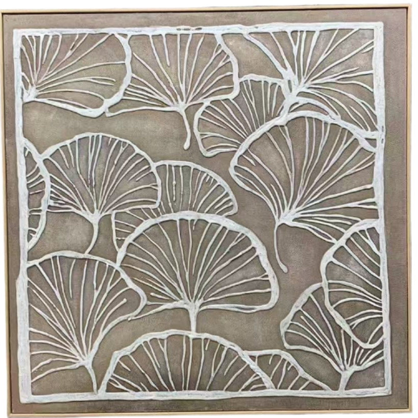 H062 Oak Framed Full Hand Painted Artwork 100 cm x 100 cm