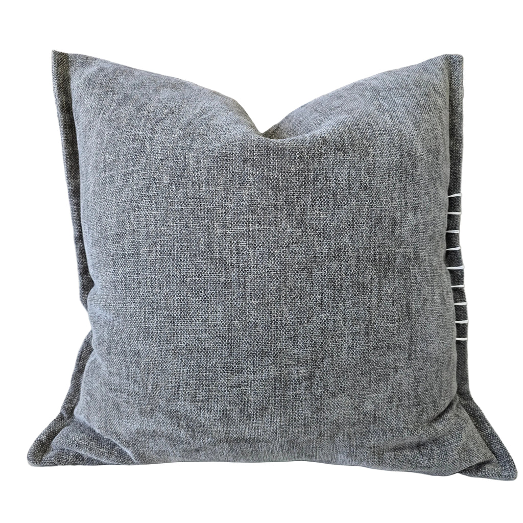 Calmey Hand-Stitched Artisan Cushion 55cm Square - Slate Grey