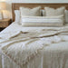 Riviera Heavy Weight Texture French Linen Fringed Edge Massive Throw Bedcover 140cm x 230cm- Natural