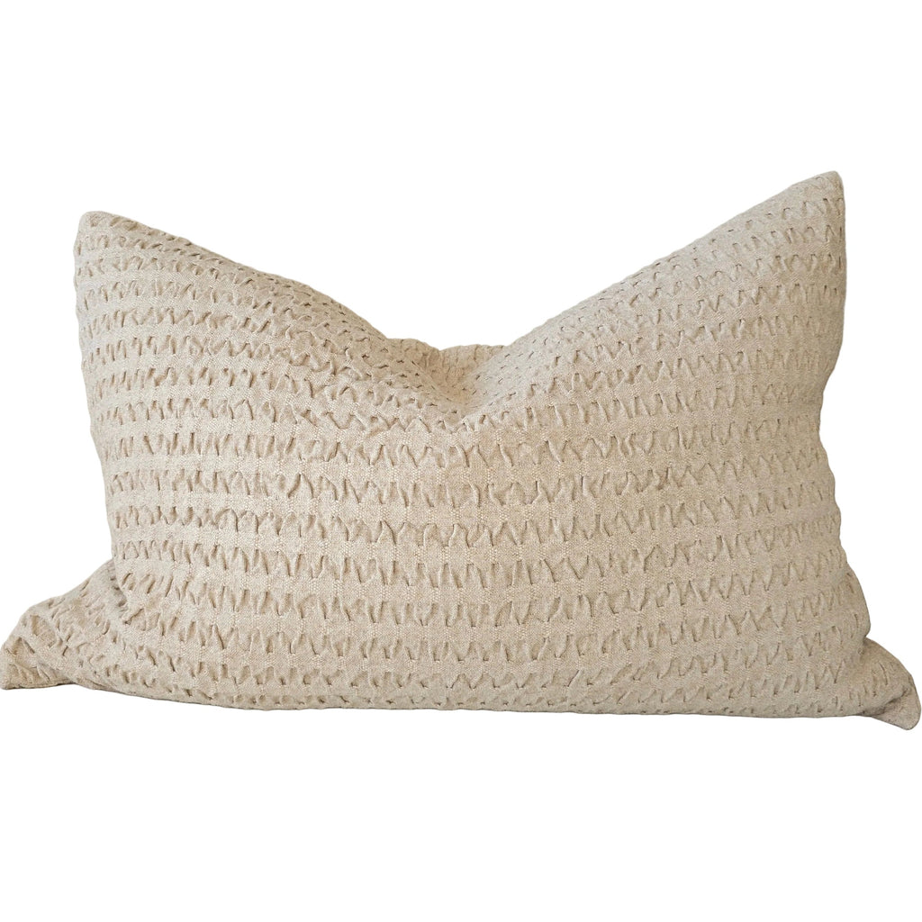 Maeve Linen Cotton Cushion 40x60cm Lumbar - Natural Oatmeal