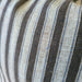 Midnight Linen Cushion 55cm Square - Dark Chocolate Brown Pinstripe