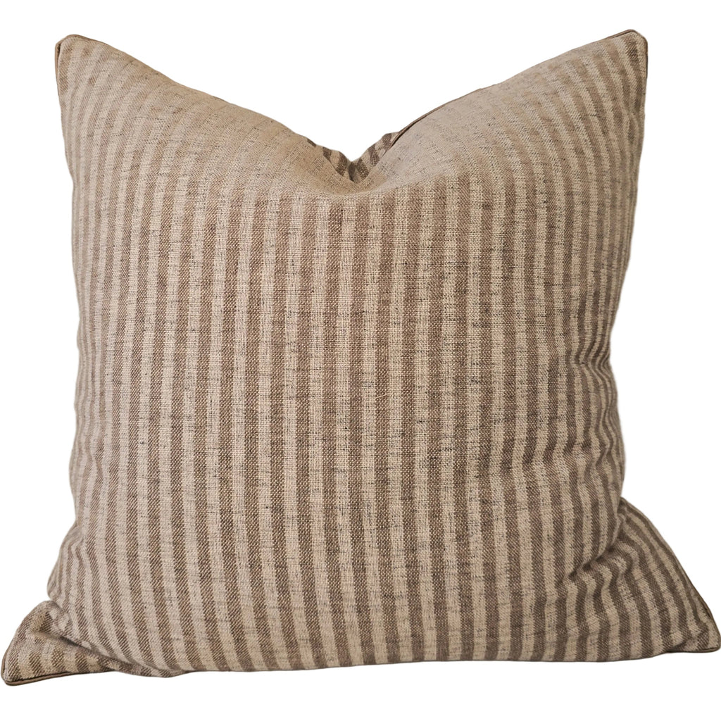 Clara Linen Blend Cushion 55cm Square - Light Cream | Mocha
