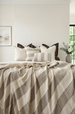 Estella Linen Blend Massive Throw Bedcover 150cm x 230cm - Natural Beige | Cool Grey