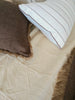 Sahara Linen Cotton Quilted Bed Cover Massive Blanket Coverlet Set 240cm x 260cm +2 Pillowcases - Warm White