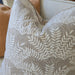 Radiating Fern Cushion 55cm Square - Earthy Taupe and Oatmeal