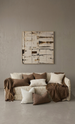 Esme Pinstripe Cushion 55cm Square - Oatmeal | Dark Brown