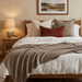 Clara Stripe Linen Blend Massive Throw  150cm x 230cm - Light Cream | Latte