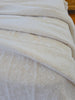 Aurelia Linen Cotton Heavyweight Jacquard Bed Cover Massive Blanket 245cm x 250cm - Soft Ivory