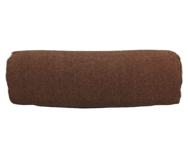 PREORDER MID OCT DROP | Hailey Linen Chenille Cushion Bolster 60cm Length - Terracotta with Natural Piping