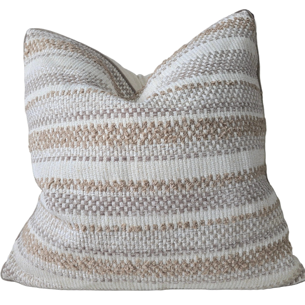 Akira Textured Cushion 55cm Square - Natural Beige | Lighter Taupe -Tan