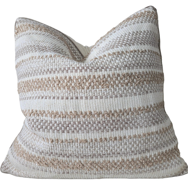 Akira Textured Cushion 55cm Square - Natural Beige | Lighter Taupe -Tan