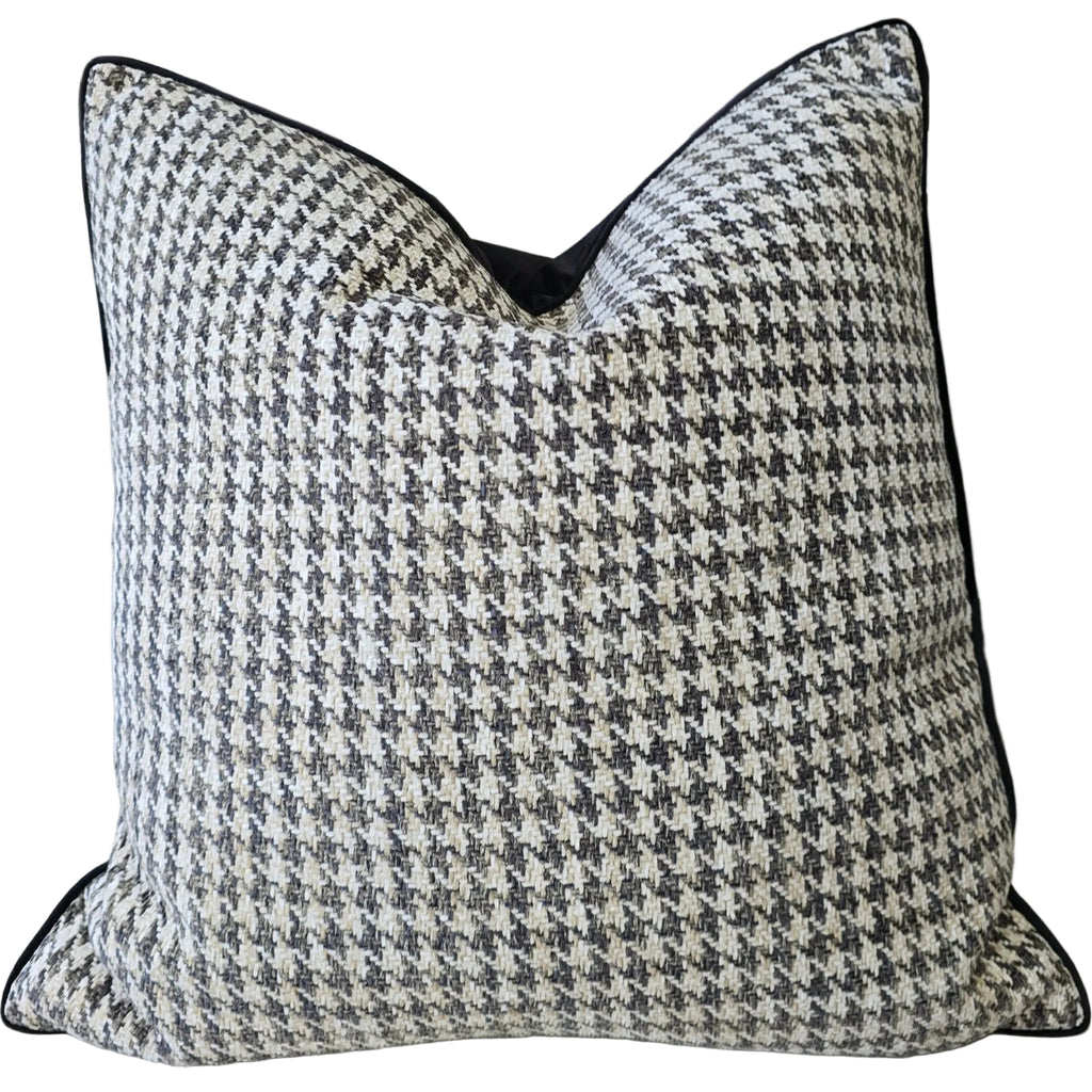 Houndstooth Cushion 55cm Square - Black