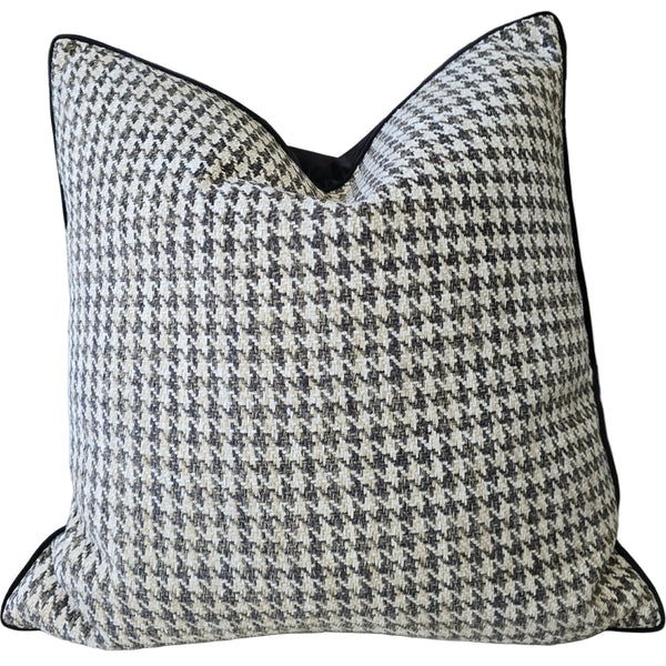 Houndstooth Cushion 55cm Square - Black
